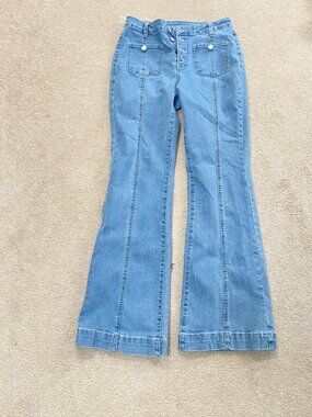 Modern Dojo Tailoreless  Button Fly Jeans Light Ocean Wash  24/7 Size 1